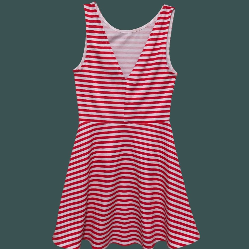 H&M Dress, Medium, Red and White Strips, Age 8-10